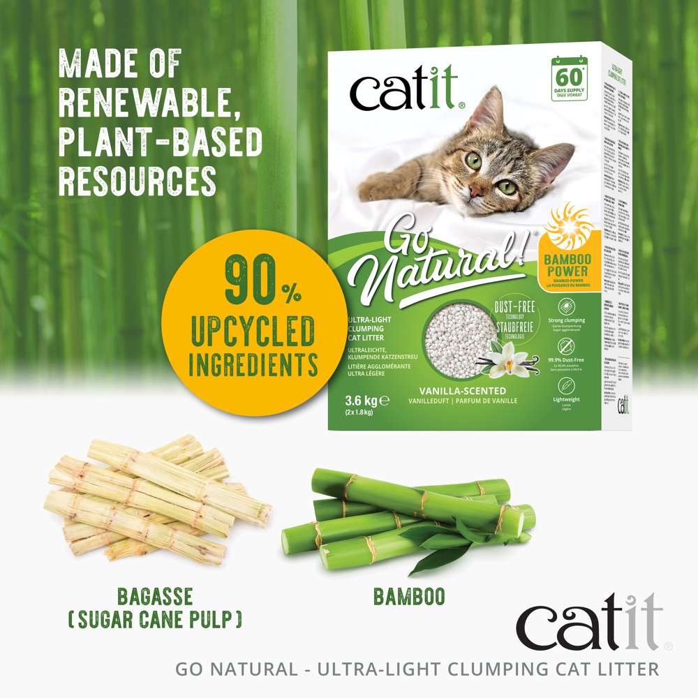 Catit Go Natural Vanilla Scented Ultra Light Clumping Cat Litter - Image 4