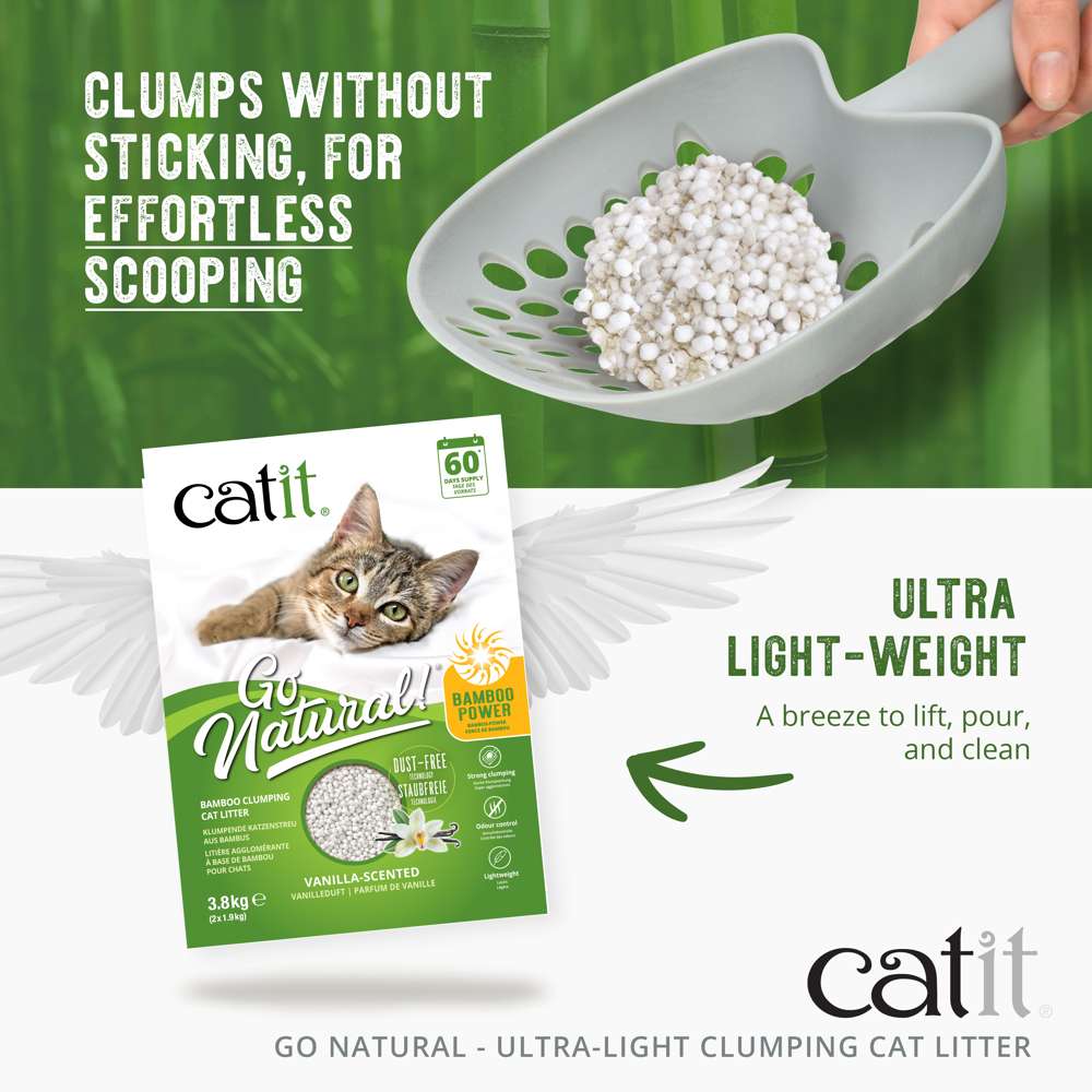Catit Go Natural Vanilla Scented Ultra Light Clumping Cat Litter - Image 5