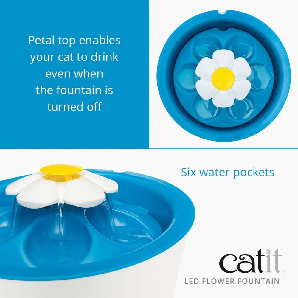 Catit LED Flower Water Drinking Fountain - Image 2
