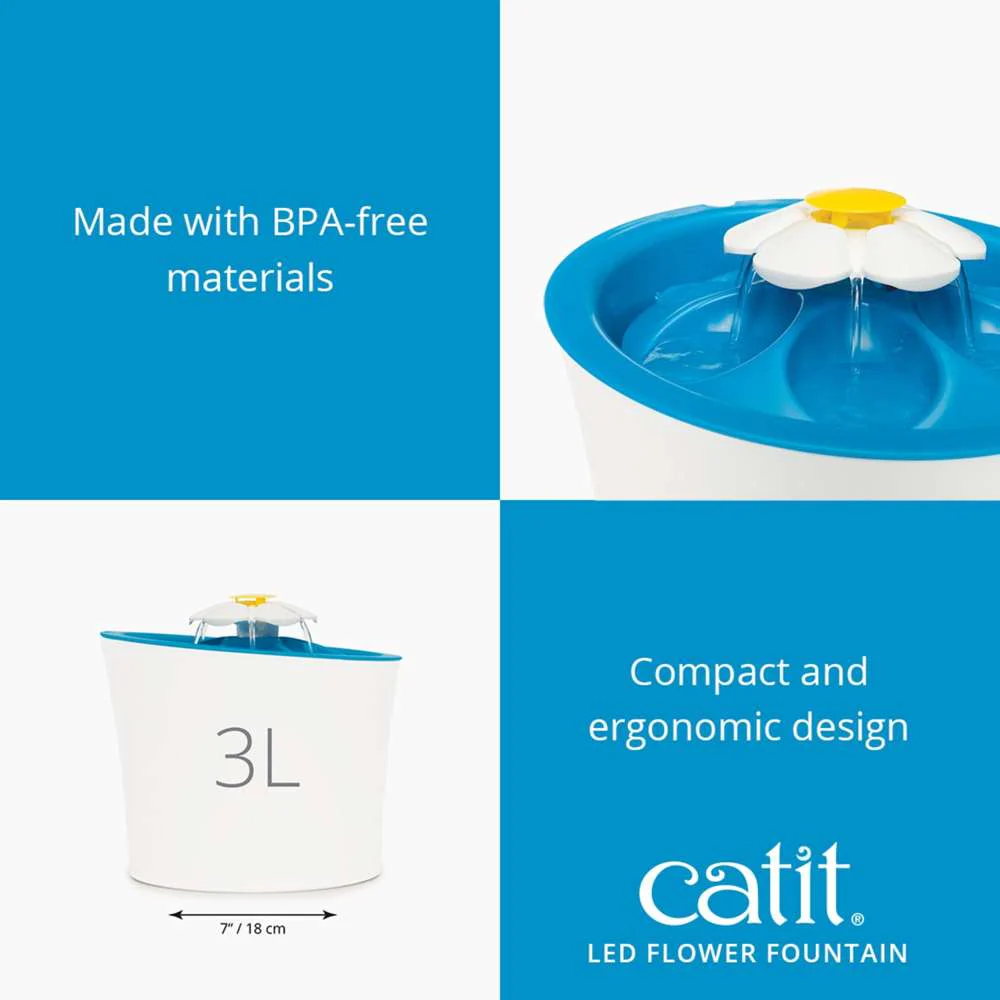 Catit LED Flower Water Drinking Fountain - Image 6