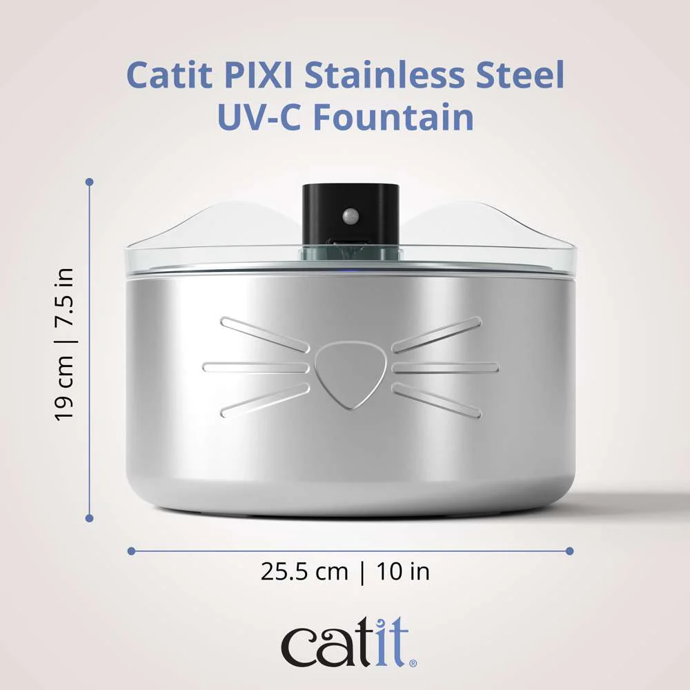 Catit PIXI Cordless XL Stainless Steel Water Drinking Fountain - Image 5