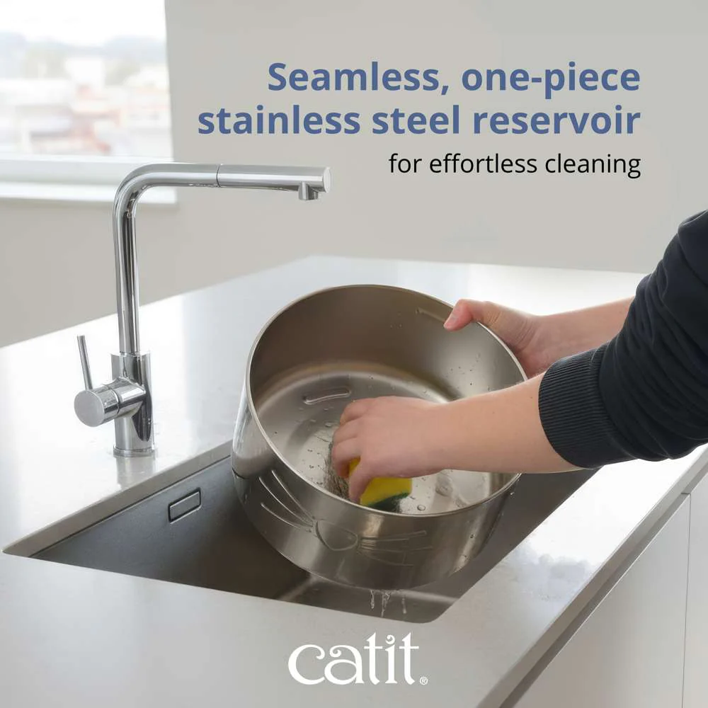 Catit PIXI Cordless XL Stainless Steel Water Drinking Fountain - Image 9