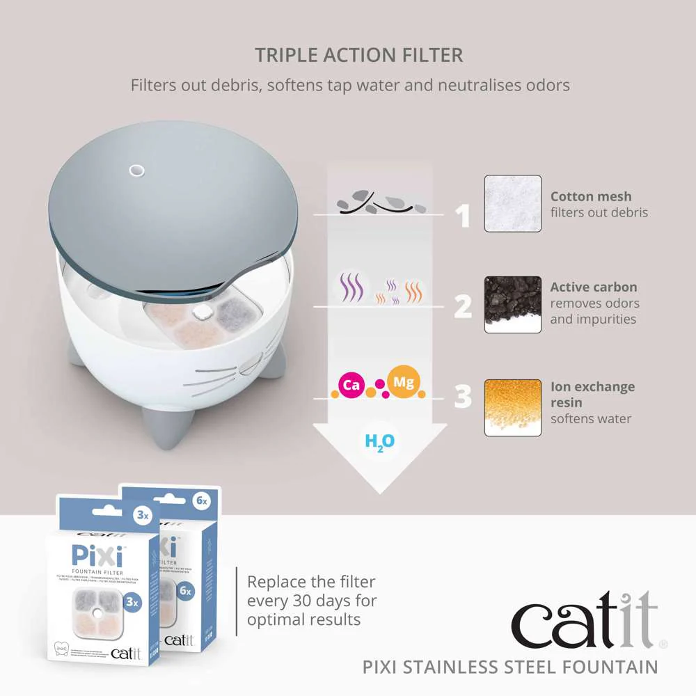 Catit PIXI Stainless Steel Water Drinking Fountain - Image 3