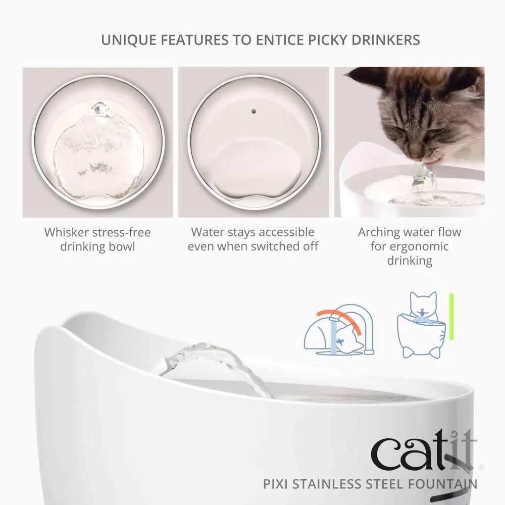 Catit PIXI Stainless Steel Water Drinking Fountain - Image 4