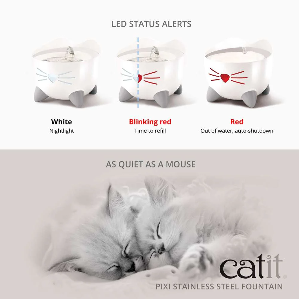 Catit PIXI Stainless Steel Water Drinking Fountain - Image 5