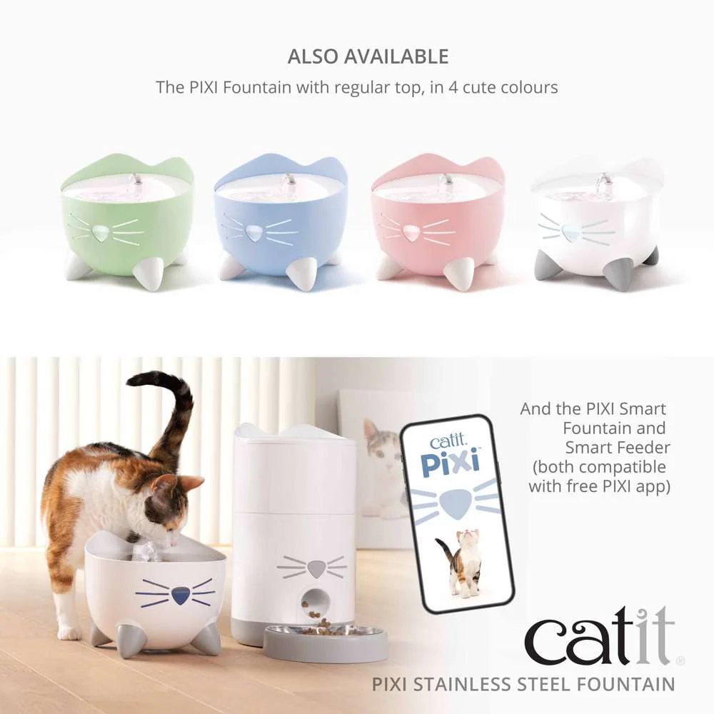 Catit PIXI Stainless Steel Water Drinking Fountain - Image 6