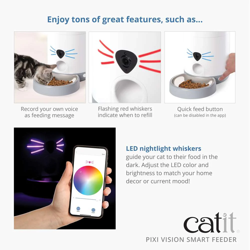 Catit PIXI Vision Smart Dry Food Feeder with Camera - Image 5