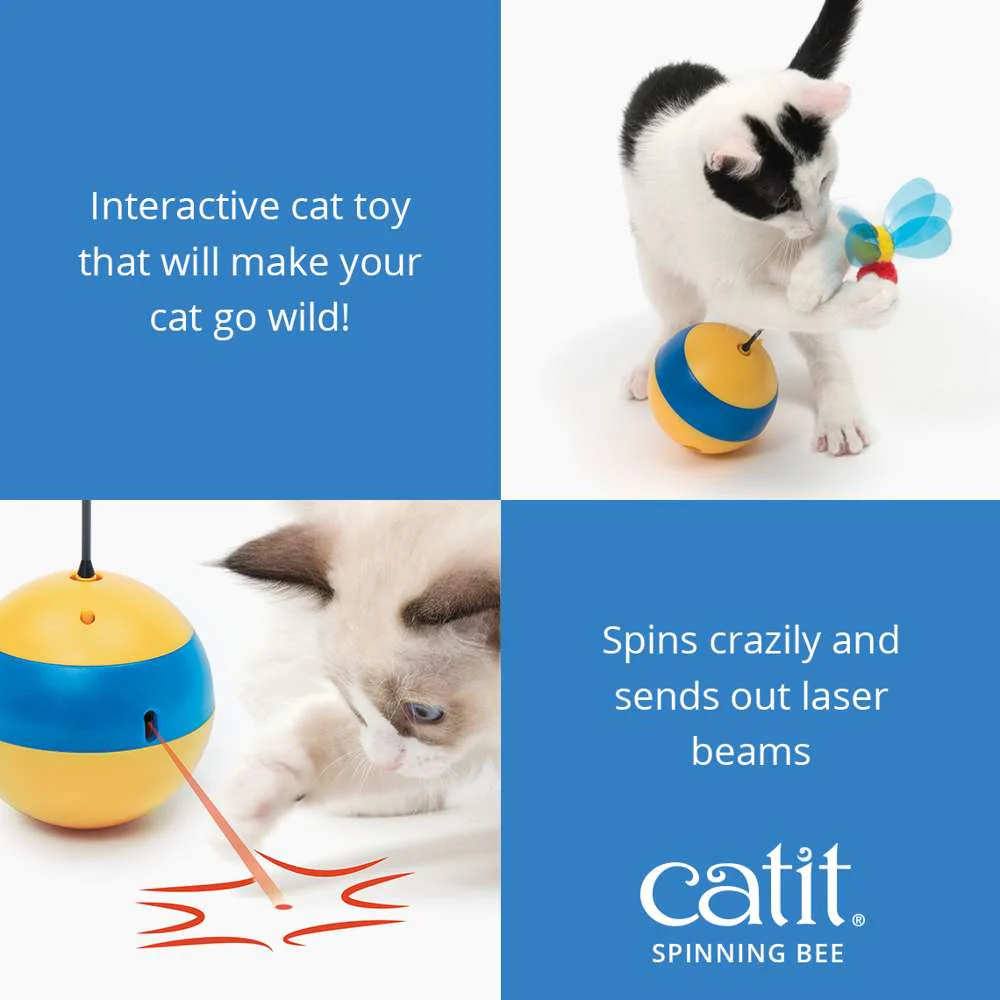 Catit Play Spinning Bee Treat & Laser Toy - Image 3