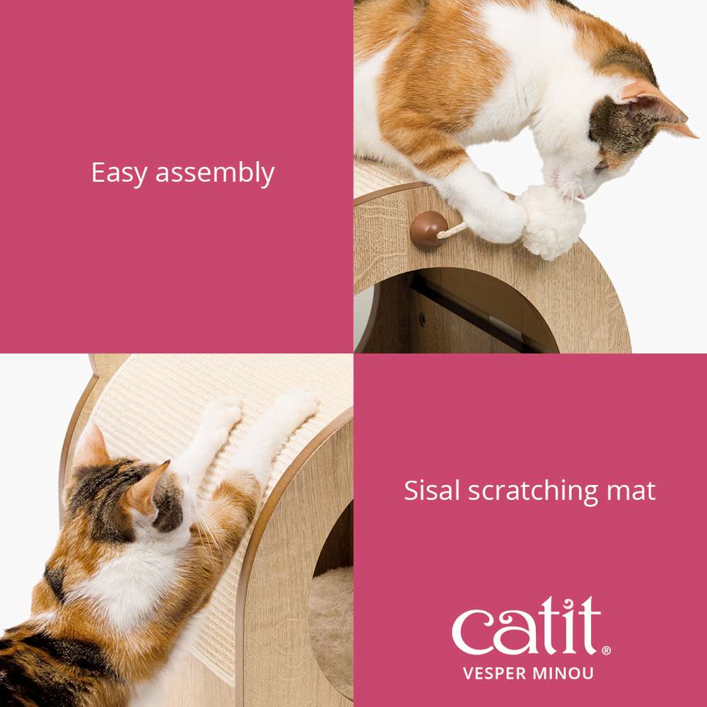 Catit Vesper Minou Cat Hideaway and Scratcher - Image 3